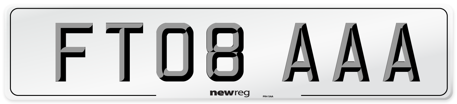 FT08 AAA Number Plate from New Reg